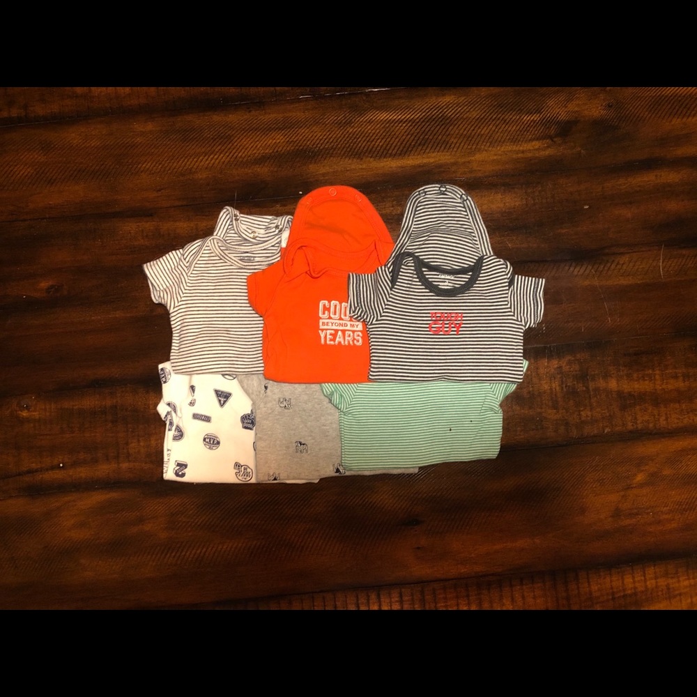 6 short sleeve onesies!